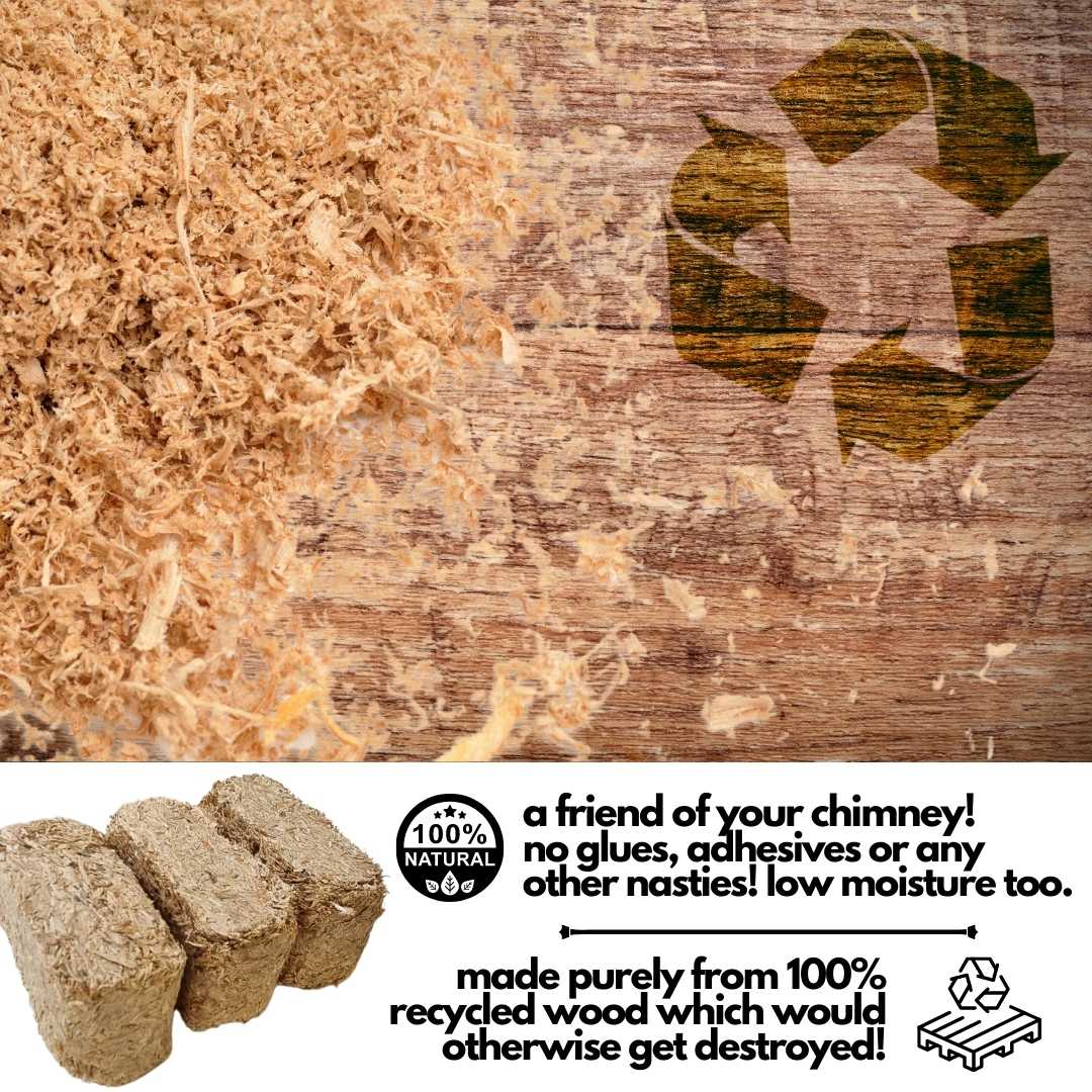 2 PACKS WILDFIRE HEATLOGS - (24 Hot Burning Briquettes) Use Less Firewood & Save Money!