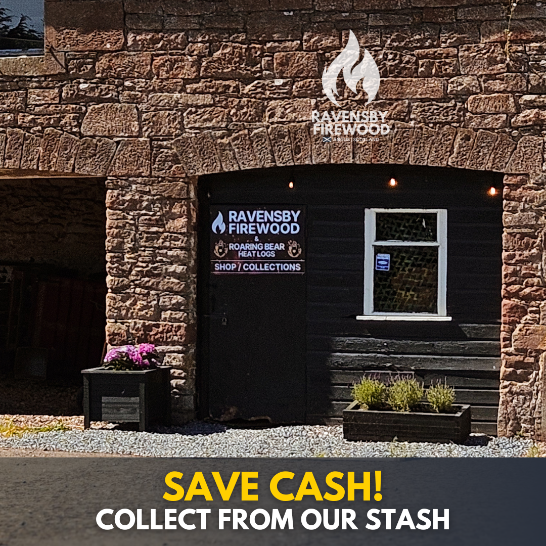 Ravensby Firewood shop exterior near Carnoustie, promoting local firewood collection.