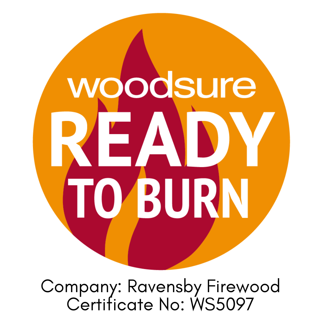 Woodsure Ready to Burn certification logo for Ravensby Firewood with certificate number WS5097.