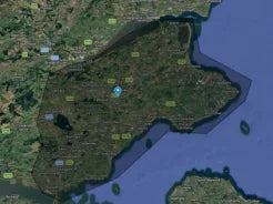 Firewood delivery map depicting the Fife delivery area of Ravensby Firewood