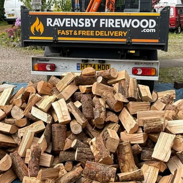 Loose tipped seasoned logs delivered directly to a driveway in Friockheim.