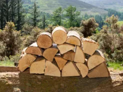 Kiln-dried hardwood firewood delivered across Perth displayed on a fire wood log
