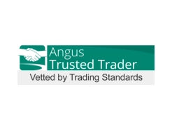 Angus & Dundee Trusted Trader approved kiln-dried firewood supplier graphic delivering across the Kingdom of Fife