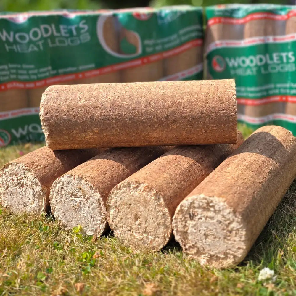 WOODLETS HEAT LOGS - 10kg PACK - 5 Dense Heat Logs. Big, Steady Heat